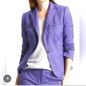 Banana Republic Violet Herringbone Plaid Blazer.